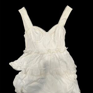 ASOS White Maxi Dress with Ruffled Skirt